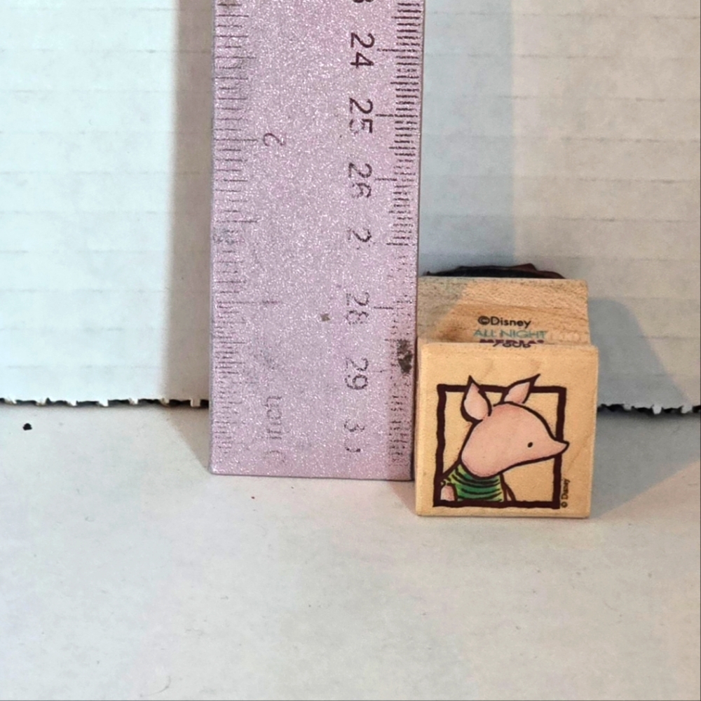 Piglet Picture wood mounted Rubber Stamp from All Night Media Disney . Vintage,
